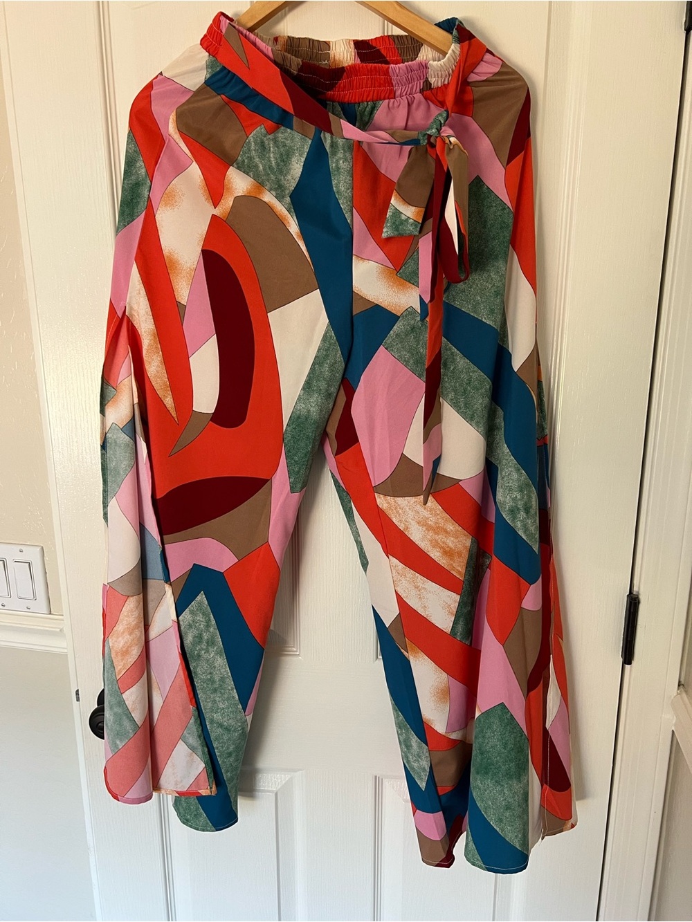 SHEIN Multicolor Wide Leg Abstract Print Pants